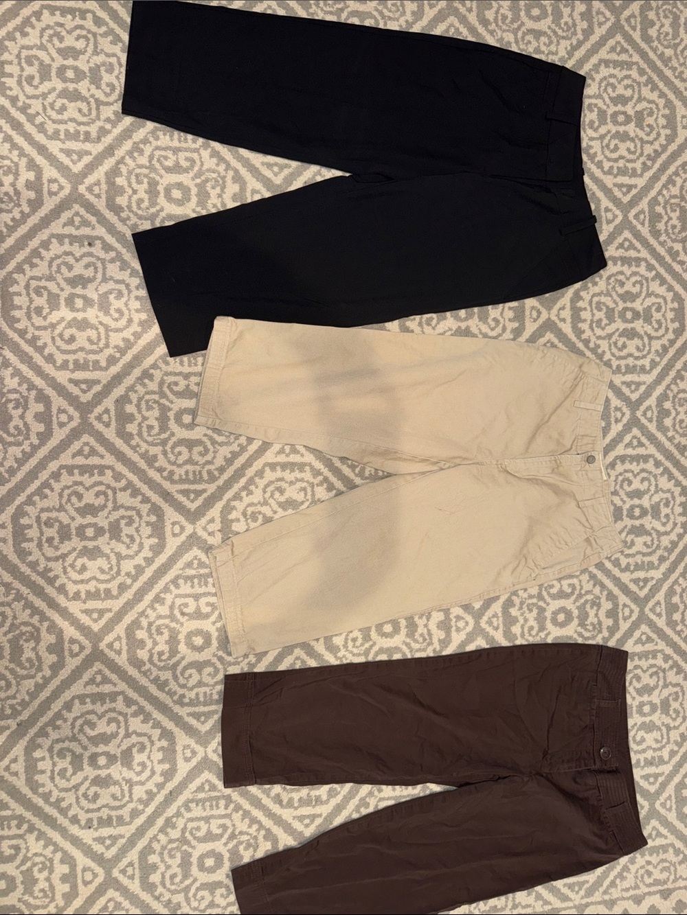 Trio of Capris in Black, Khaki, & Brown